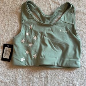 Darc Sport Green Sports Bra with White Stars